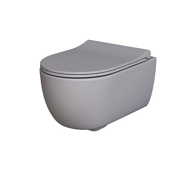 Унитаз подвесной Ambassador Abner 103T20301R-102T20301S серый матовый с сиденьем микролифт каскадный смыв